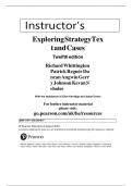 Solution Manual for Exploring Strategy Text And Cases 12th Edition by Whittington, ISBN: 9781292282459, All 16 Chapters Complete & Case Teaching Notes