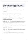 Certified Floodplain Manager (CFM) Exam Questions And Correct Answers.