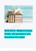 ISYE 6414 - Midterm Exam Guide: All questions and Solutions Provided