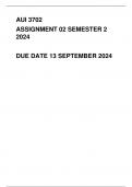 AUI 3702 ASSIGNMENT 2 SEMESTERS 2 2024 DUE DATE 13 SEPTEMBER 2024