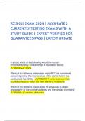 RCIS CCI EXAM 2024 | ACCURATE 2 CURRENTLY TESTING EXAMS WITH A STUDY GUIDE | EXPERT VERIFIED FOR GUARANTEED PASS | LATEST UPDATE