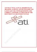 ATI TEAS 7 OCTOBER FULL ACTUAL 2024/2025 EXAM (READING, SCIENCE, MATH, ENGLISH AND LANGUAGE USE) WITH QUESTIONS AND CORRECT ANSWERS AT THE END OF THE DOCUMENT GUARANTEED TO PASS