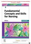 Test Bank for Fundamental Concepts and Skills for Nursing 6th Edition by Patricia A. Williams