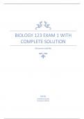 BIOLOGY 123 EXAM 1  2024//BIOLOGY 123 EXAM 1 WITH COMPLETE SOLUTION