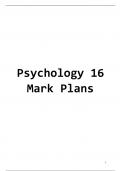 Psychology 16 Mark Plans (Paper 1)