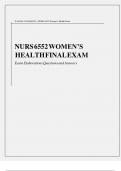 WALDEN UNIVERSITY NURS 6552 WOMENS HEALTH FINAL Exam Elaborations Questions & Answers| WALDEN UNIVERSITY NURS 6552 WOMENS HEALTH FINAL Exam Elaborations Questions & Answers