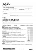 Religious Studies 8062 12 question paper ReligiousStudies  9May 2024