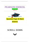 PEARSON EDEXCEL ACTUAL 2024 9EB0/01 GCE In Economics B (9EB0) Paper 1: Markets and how they work Question Paper & Mark Scheme