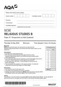 AQA GCSE Religious Studies 8063 2Y question paper ReligiousStudies  16May 2024