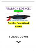 PEARSON EDEXCEL ACTUAL 2024 9EB0/02 GCE A Level In Economics B (9EB0) Paper 02 Competing in the Global Economy Question Paper & Mark Scheme