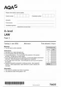 AQA A LEVEL LAW PAPER 2 QUESTION PAPER 2024 (7162/2)