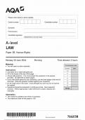 AQA A LEVEL LAW PAPER 3B QUESTION PAPER 2024 (7162/3B :Human Rights )