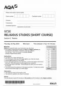 AQA GCSE RELIGIOUS STUDIES PAPER 5 2024 (8061/5:Themes)