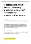 MNO2608 ASSIGNMENT 4 (CORRECT ANSWERS ) SEMESTER 2 DUE DATE 25th SEPTEMBER 2024 GUARANTEED DISTINCTION.