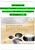 Test Bank for Bontragers Textbook of Radiographic Positioning and Related Anatomy 10th Edition by Lampignano ||Latest Edition || All Chapters 1-20