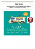 Test Bank for Cost Accounting: With Integrated Data Analytics, 1st Edition by Farmer & Fredin, ISBN: 9781119731863, All 18 Chapters Covered, Verified Latest Edition | complete solution Guide || Grade A+.