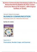 Instructor Manual For Business Communication Developing Leaders for a Networked World 2024 5th Edition By Peter Cardon (All Chapters, 100% Original Verified, A+ Grade)