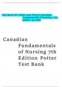 Test bank for potter and perry s canadian fundamentals of nursing 7th edition by astle