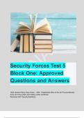 Security Forces Test 5 Block One: Approved Questions and Answers