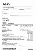 AQA A LEVEL PHYSICS PAPER 3 SECTION B QUESTION PAPER 2024 (7408/3BB :Medical physics)