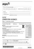 AQA GCSE COMPUTER SCIENCE PAPER 2 MAY 2024 QUESTION PAPER (8525-2)Computing concepts