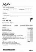 AQA GCSE CHEMISTRY FOUNDATION TIER PAPER 2F 2024 (8462/2F)