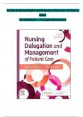 TEST BANK For Nursing Delegation and Management of Patient Care, 3rd Edition by Motacki | Verified Chapters 1 - 21 | Complete Newest Version