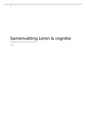 SAMENVATTING LEREN EN COGNITIE/HUMAN LEARNING UITGEBREID