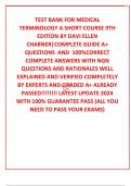 TEST BANK FOR MEDICAL TERMINOLOGY A SHORT COURSE 9TH EDITION BY DAVI ELLEN CHABNER|COMPLETE GUIDE A+ QUESTIONS  AND  100%CORRECT  COMPLETE ANSWERS WITH NGN QUESTIONS AND RATIONALES WELL EXPLAINED AND VERIFIED COMPLETELY BY EXPERTS AND GRADED A+ ALREADY PA