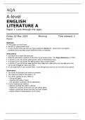 AQA A-level ENGLISH LITERATURE A Paper 1	Love through the ages may 2024