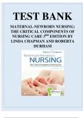 TEST BANK MATERNAL-NEWBORN NURSING: THE CRITICAL COMPONENTS OF NURSING CARE 3RD EDITION BY LINDA CHAPMAN AND ROBERTA DURHAM Questions And Answers GRADED A+