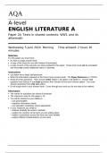 AQA  A-level ENGLISH LITERATURE A Paper 2A Texts in shared contexts: WW1 and its aftermath may 2024