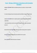 Exam- Biology 1108 Exam 2 Questions with Complete  Solutions