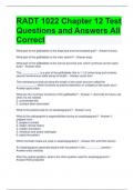 RADT 1022 Chapter 12 Test Questions and Answers All Correct 