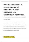 DPR3702 ASSIGNMENT 2 (CORRECT ANSWERS) SEMESTER 2 DUE 19th SEPTEMBER 2024 GUARANTEED DISTINCTION.