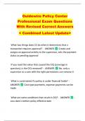 Guidewire Policy Center  Professional Exam Questions  With Revised Correct Answers   < Combined Latest Update> 