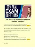 Epic Test/ 125+ Questions with Definitive Solutions/ 2024-2025.  