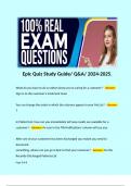 Epic Quiz Study Guide/ Q&A/ 2024-2025.