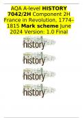 AQA A-level HISTORY 7042/2H Component 2H France in Revolution, 1774–1815 Mark scheme June 2024 Version: 1.0 Final 