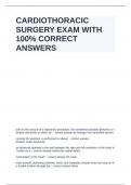 CARDIOTHORACIC SURGERY EXAM WITH 100