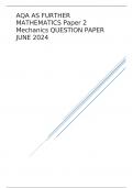 AQA AS FURTHER MATHEMATICS Paper 2 Mechanics QUESTION PAPER JUNE 2024