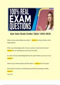 Epic Quiz Study Guide/ Q&A/ 2024-2025.  