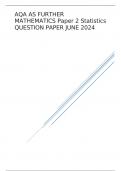 AQA AS FURTHER MATHEMATICS Paper 2 Statistics QUESTION PAPER JUNE 2024