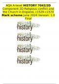 AQA A-level HISTORY 7042/2D Component 2D Religious conflict and the Church in England, c1529–c1570 Mark scheme June 2024 Version: 1.0 Final  