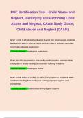 DCF Certification Test - Child Abuse and Neglect, Identifying and Reporting Child Abuse and Neglect, CAAN Study Guide, Child Abuse and Neglect (CAAN)