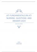 ATI FUNDAMENTALS RN ATI NURSING  QUESTIONS  AND ANSWER 2024