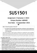 SUS1501 Assignment 4 (ANSWERS) Semester 2 2024 - DISTINCTION GUARANTEED