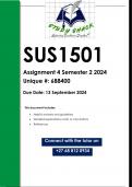 SUS1501 Assignment 4 (QUALITY ANSWERS) Semester 2 2024