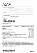 AQA GCSE MEDIA STUDIES PAPER 2 QUESTION PAPER 2024 (8572/2 :Media Two )