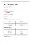 Mandarin 1 HSK Notes